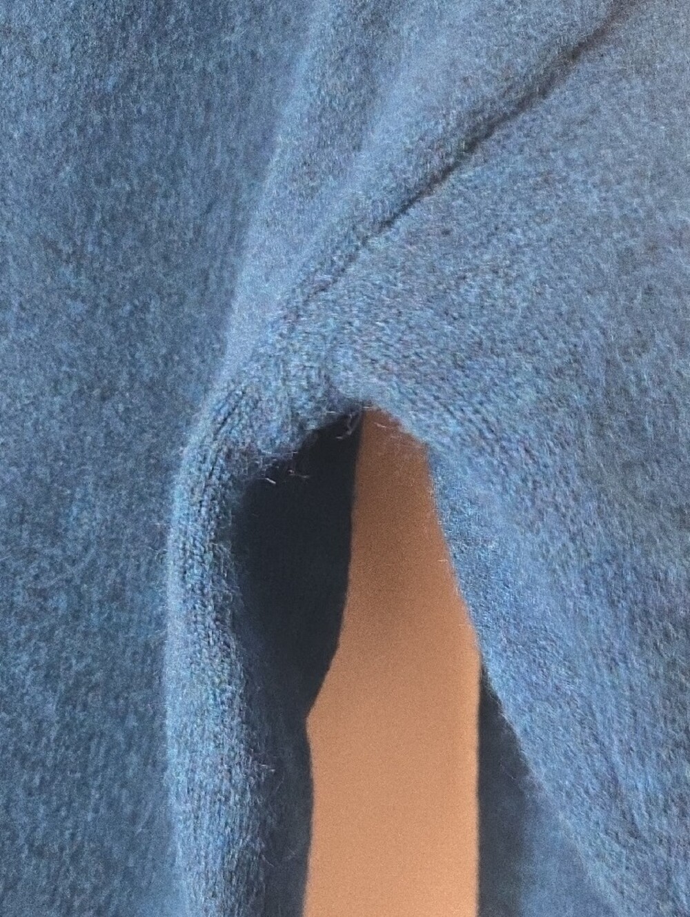 Elan Deep Teal Collared V-Neck Sweater - Picture 6 of 7